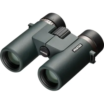 Pentax AD 10x32 ED binoculars featuring ED glass, waterproof design, and multi-coated optics for enhanced clarity and contrast.