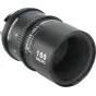 Tokina 100mm T2.9 macro cine lens with EF mount, side view showing T-stop aperture markings and 9-blade iris for smooth bokeh control