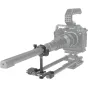 Laowa Nitze Lens Support for 15mm LWS rod with Periprobe lens mounted on a professional camera rig, ensuring stability and secure operation for dynamic filming