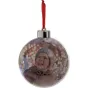 FOCUS acrylic Christmas ball 10cm featuring a photo of a smiling child in a winter hat against a glittery background