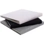 FOCUS Essence premium canvas photo album set with cream, dark gray, and light gray fabric covers, showcasing archival-quality pages and elegant design for preserving memories