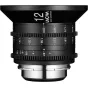 Laowa 12mm T2.9 Zero-D Cine objektīvs ar Arri PL montāžu - profesionāls ultraplats kinolens ar nulles deformācijas efektu, priekšējais skats ar fokusa un apertūras norādījumiem