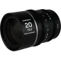 Laowa Nanomorph 20mm T2.2 silver anamorphic lens with 1.5x squeeze ratio, MFT mount, featuring MOD 0.8 cine gears and a sleek metal design