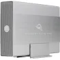 OWC Mercury Elite Pro 20TB high-capacity USB 3.2 external hard drive with brushed aluminum chassis and vertical stand for desktop use