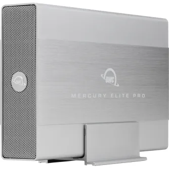 OWC Mercury Elite Pro 20TB augstas ietilpējas USB 3.2 ārējais cietais disks ar šlifuotu alumīnija korpusu un vertikālo statīvu darbvirsmas lietošanai