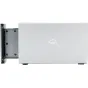 OWC Mercury Elite Pro Dual ārējais SSD glabātājs ar 3-portu USB hub, priekšējā un aizmugurējā skata ar kvalitatīvu konstrukciju un ventilācijas dizainu