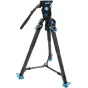 Комплект видеоштатива SIRUI Pro SVT-75 Pro с жидкостной головкой SVH15 - Полностью развернутая конструкция с боковой загрузкой и быстрозажимной пластиной.