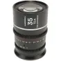Laowa Nanomorph 35mm T2.4 1.5X anamorfs objektīvs ar sudrabainu atspoguļotāju - priekšējais skats ar asajām optikām un 13 asmeņu diafrāgu kinomākslas bokeha efektam