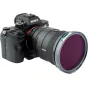 Sony Alpha kamera ar pievienotu NiSi JetMag Pro 82mm UV/IR filtrs, demonstrējot magnētisko montāžu un antirefleksijas nano pārklājumu, lai uzlabotu fotogrāfiju kvalitāti