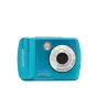 Aquapix DiFox W3027 Wave Iceblue waterproof digital camera front view with 5MP sensor and durable turquoise design