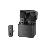Boya BY-V3 Lightning wireless lavalier microphone set with charging case and receiver for clear dual-channel audio recordingBoya BY-V3 Lightning wireless lavalier microphone set with charging case and receiver for clear dual-channel audio recording