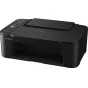 Canon PIXMA TS3750i all-in-one inkjet printer with a compact design, front view showing control panel, display screen, and paper tray.