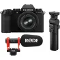 Комплект Fujifilm X-S20 для видеоблогеров с объективом XC 15-45mm, направленным микрофоном Rode VideoMic Go II и вертикальной рукояткой-штативом Fujifilm TG-BT1 для профессиональной съемки