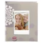 Fujifilm Instax Mini Pocket Dots 80 album with charming floral design, featuring a smiling woman and girl hugging with a teddy bear inside the cover