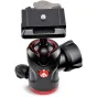 Manfrotto Mini MH494-BH compact ball head with quick release plate, tension control knob, and leveling bubbles, suitable for mirrorless and DSLR cameras