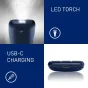 Panasonic KX-TF400EXC mobilais telefons zilā krāsā ar LED lāpu un USB-C uzlādes portu