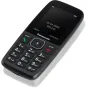 Panasonic KX-TF400EXB black feature phone with large tactile buttons, 2.4-inch color display, and simple menu interface.
