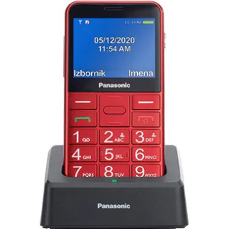 Panasonic bezvadu telefons KX-TU155EXRN ar apgaismotām pogām, lielu 2,4 colu ekrānu un ergonomisku dizainu uz lādēšanas statīva