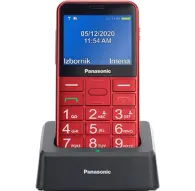 Panasonic cordless phone KX-TU155EXRN with bright 2.4-inch display, illuminated buttons, and ergonomic design on charging standPanasonic cordless phone KX-TU155EXRN with bright 2.4-inch display, illuminated buttons, and ergonomic design on charging stand