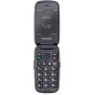 Panasonic KX-TU550EXR flip phone in red with 4G VoLTE, featuring a large 2.8-inch screen and tactile keypad for easy navigation.