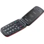 Panasonic KX-TU550EXR sarkans un melns flip telefons ar atvērtu klaviatūru, 2,8 collu krāsainu ekrānu un 4G VoLTE atbalstu