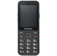Panasonic KX-TU250EXB black mobile phone with numeric keypad and 2.4-inch display, designed for compatibility with wireless lavalier microphones.Panasonic KX-TU250EXB black mobile phone with numeric keypad and 2.4-inch display, designed for compatibility with wireless lavalier microphones.