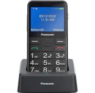 Panasonic KX-TU155EXBN cordless phone with 2.4-inch color display, backlit buttons, and SOS function on black charging dockPanasonic KX-TU155EXBN cordless phone with 2.4-inch color display, backlit buttons, and SOS function on black charging dock