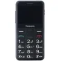 Panasonic KX-TU155EXBN black cordless phone with a large 2.4-inch color display, oversized buttons, and ergonomic design for easy use.