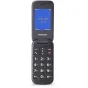 Panasonic KX-TU400EXG gray flip phone with large 2.4-inch TFT display, SOS button, and easy-to-read keypad in closed position