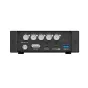 AVMatrix Thunderbolt Docking Station rear view with BNC video inputs/outputs, DisplayPort, dual 40Gbps Thunderbolt ports, and USB 3.0 for professional video capture and PCIe expansion