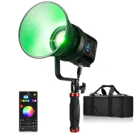 BRESSER BR-135RGB 135W COB LED gaisma ar aplikāciju vadību, uz statīva, izstarojot zaļu gaismu, komplektā ar transporta somuBRESSER BR-135RGB 135W COB LED gaisma ar aplikāciju vadību, uz statīva, izstarojot zaļu gaismu, komplektā ar transporta somu