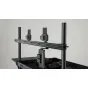 Профессиональная тележка Tilta Boulder Camera Cart XL черного цвета с усиленным стальным каркасом, грузоподъемностью 500 кг, верхней и нижней платформами, 10-дюймовыми колесами и установленными видеокамерами для кинопроизводства
