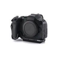 Tilta Half Camera Cage for Canon R6 Mark III - black side view with Arca-Swiss plate and accessory mountsTilta Half Camera Cage for Canon R6 Mark III - black side view with Arca-Swiss plate and accessory mounts