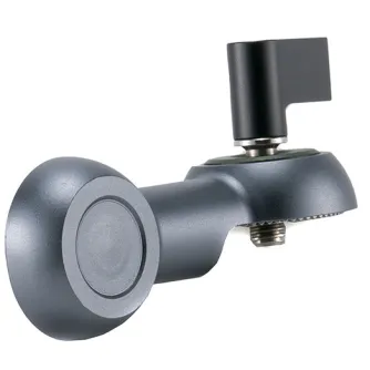 Крепёжная розетка Tilta HDA-T15-MB-TG серого титана для Hydra Alien Mini, с круглым основанием, центральным резьбовым отверстием, женским разъемом ARRI и черным механизмом блокировки.