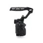 Tilta black camera cage for Sony Alpha 7 V with ergonomic top handle and Arca-Swiss baseplate for stable rigging and accessory mounting