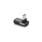 Адаптер Tilta Khronos USB-C 90 градусов серого цвета с металлическим разъемом и текстурированным цилиндрическим корпусом, предназначенный для передачи данных до 10 Гб/с и питания до 140 Вт.