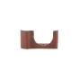 Tilta brown leather camera case for Fujifilm GFX100RF featuring an ergonomic grip and battery compartment flap
