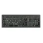 LogicKeyboard XLPrint ASTRA 2 Mac keyboard with high-contrast white-on-black large-print key legends, full-size layout, scissor-switch keys, integrated USB 3.0 hub, and multiple function keys for enhanced accessibility and produ