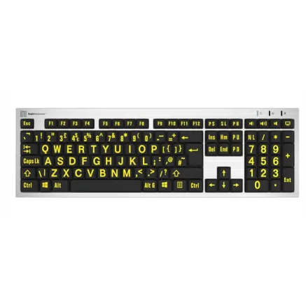 LogicKeyboard XLPrint Slim Line Yellow on Black UK