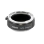 Metabones ALPA uz E-mount T adapteris melnā matēta finiša ar precīzi apstrādātu dizainu, hroma apdari iekšējām malām un teksturētu ārējo virsmu, ar iegravētām zīmola un modeļa detaļām.