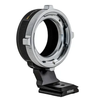 Адаптер Metabones ARRI PL для камер Fujifilm с G-байонетом, с отъемной Arca-штангой, сатиновое хромированное покрытие, вид сбоку