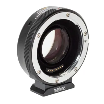 Metabones Canon EF to RF adapter with T Speed Booster ULTRA 0.71x magnification, featuring front lens element and control wheel for enhanced autofocus and aperture performance