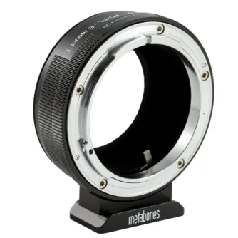 Metabones Canon FD/FL to Sony E-mount T adapter with Arca-type tripod foot, satin matte finish, and precision brass construction for seamless vintage lens integration