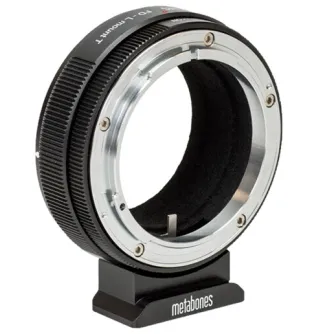 Metabones Canon FD uz Leica L-mount T adapteris ar noņemamu Arca-kompatīblo stativpēdu, melnā un hromētā apdarē