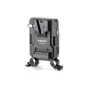 Tilta Mini PD V Mount Battery Plate black rear view highlighting USB-C, P-Tap, and 2-Pin Lemo outputs for extended camera power