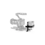 Блок питания Tilta Mini PD с креплением V-Mount, оснащенный портами USB-C 60W, P-Tap и разъемом 2-Pin Lemo, установленный на камере для продления времени работы
