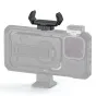 Tilta Khronos Universal SSD Holder Black - front view with quick-lock clamp for secure SSD or power bank mounting on smartphone rigs