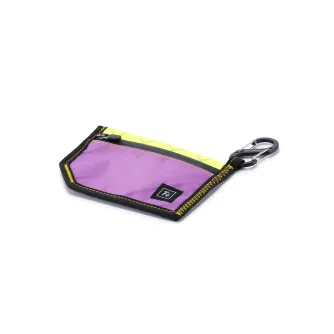 Кардхолдер Tilta Fe Ecopak фиолетово-жёлтый с водоотталкивающей молнией YKK и эластичным карабином S-образной формы для надежного крепления