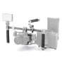 Tilta Handheld Support System for DJI Mavic 4 Pro featuring a handheld stabilizer arm, LED light panel, and modular accessory mounts in titanium white.