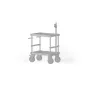 Tilta Heavy Duty Baby Pin Stand mounted on a Boulder Camera Cart TC-HBS-S, featuring a sturdy aluminum frame and adjustable height for professional use in film production.